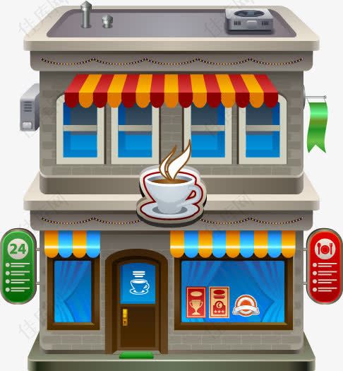 店铺街道咖啡屋