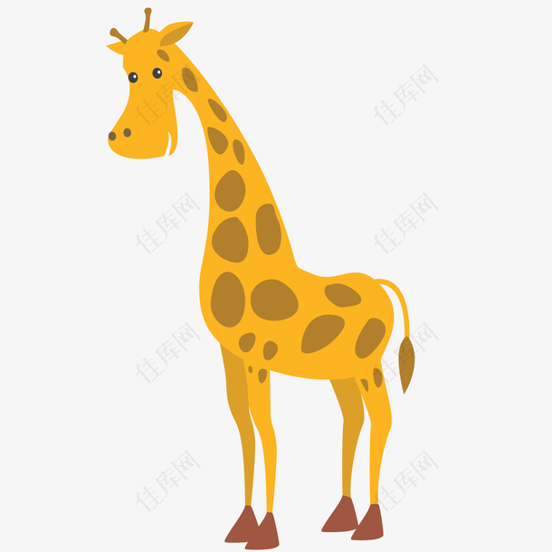 森林里的长颈鹿动物设计