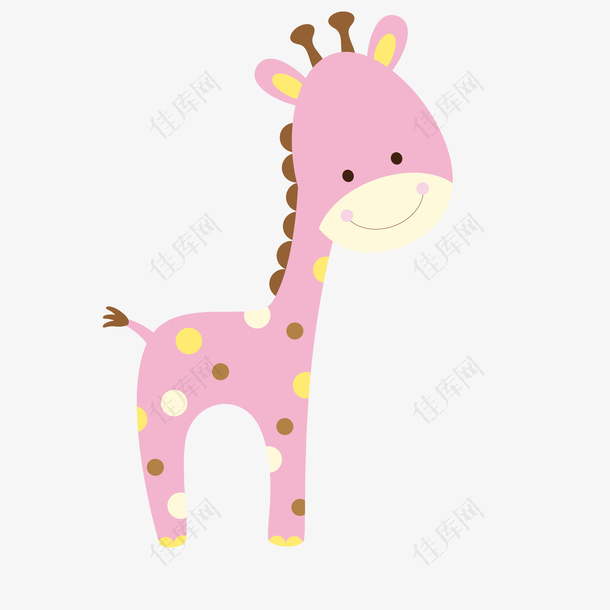 卡通粉红色长颈鹿设计