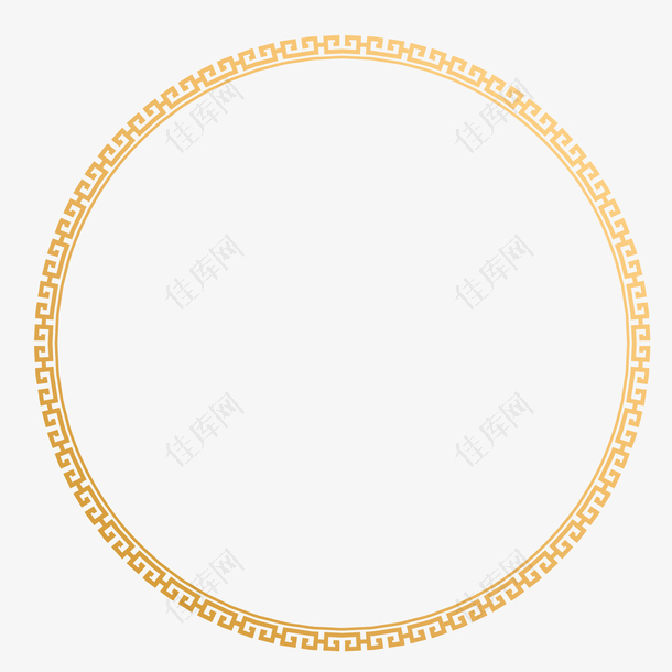 金色花纹传统边框元素
