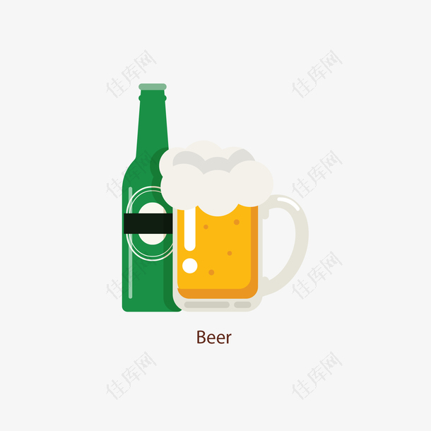 杯装和瓶装的啤酒