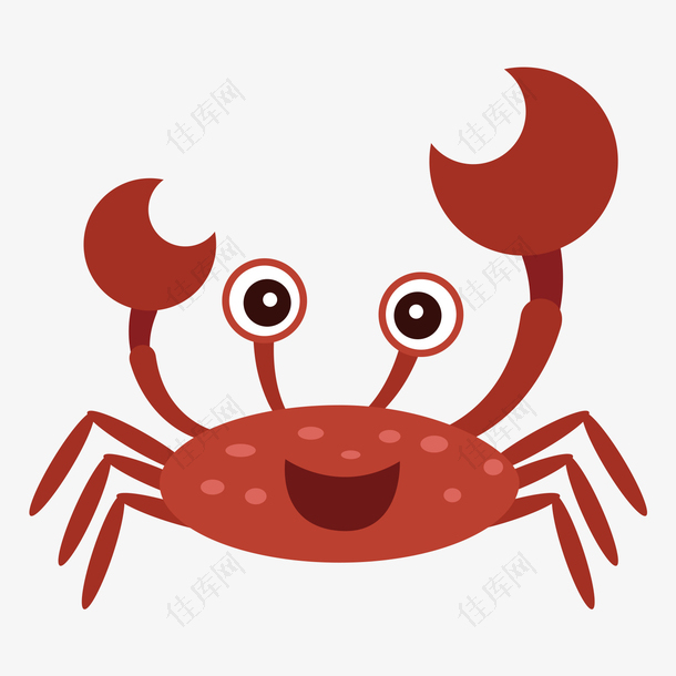 世界海洋日螃蟹卡通矢量素