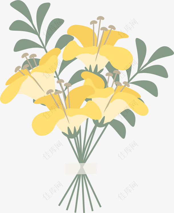 黄色百合花束
