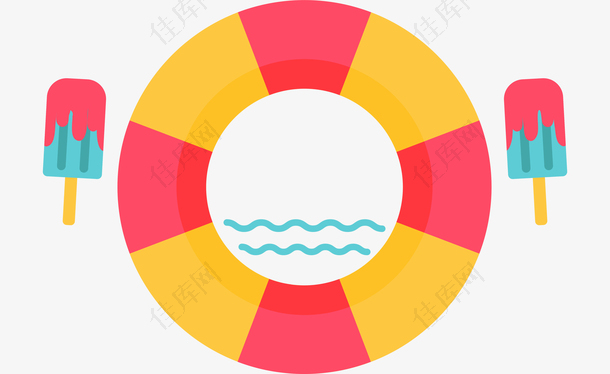 彩色夏日泳圈设计图