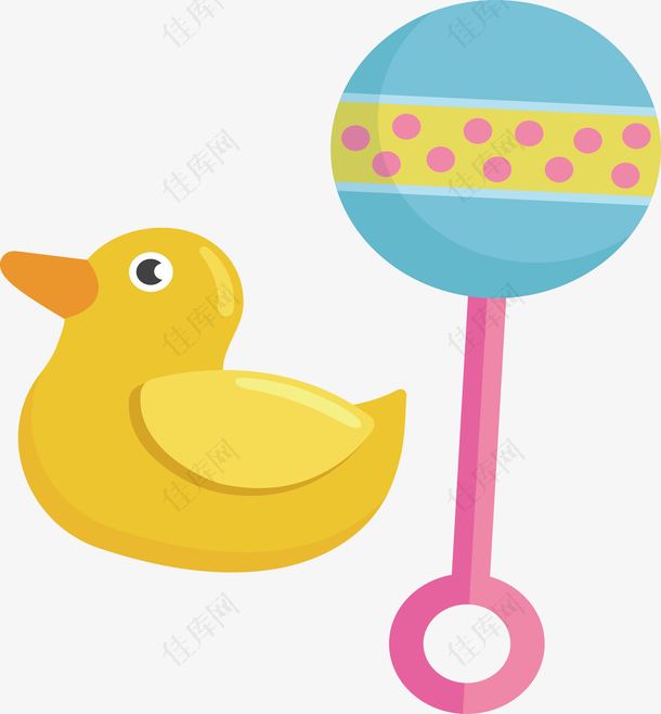 黄色小鸭子彩色玩具卡通可爱婴儿