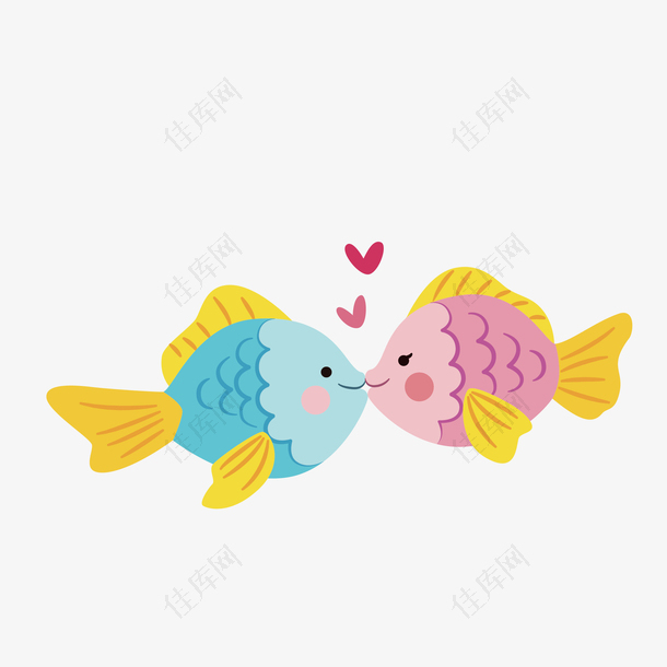 彩色可爱设计小鱼儿