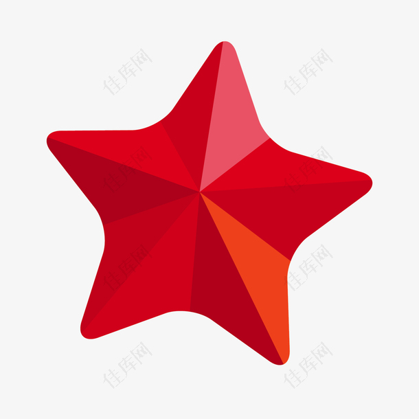 卡通红色的五角星设计