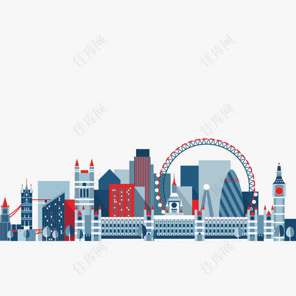 伦敦城市建筑矢量