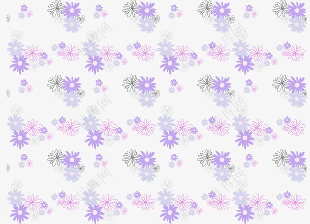 浪漫紫色花朵花纹