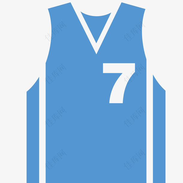 蓝色7号篮球服插画