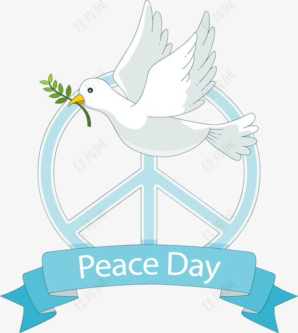 卡通世界和平日和平鸽