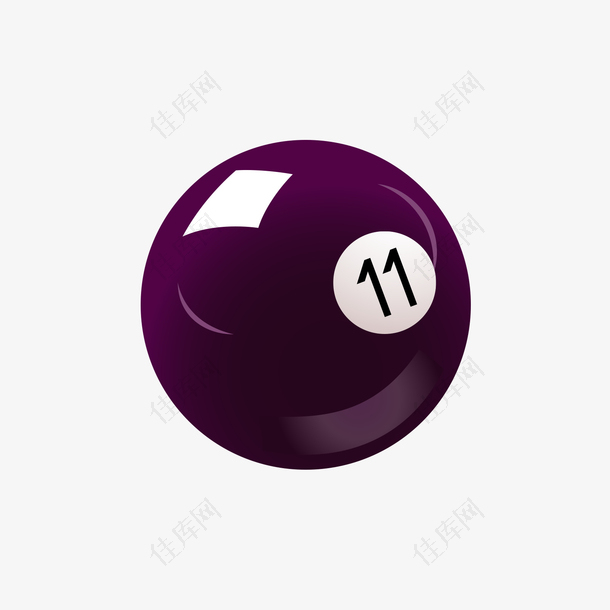 紫色十一号台球