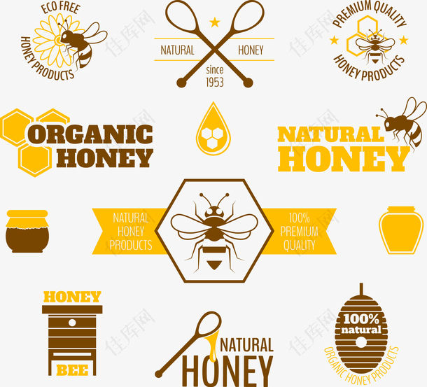 矢量手绘蜂蜜图标