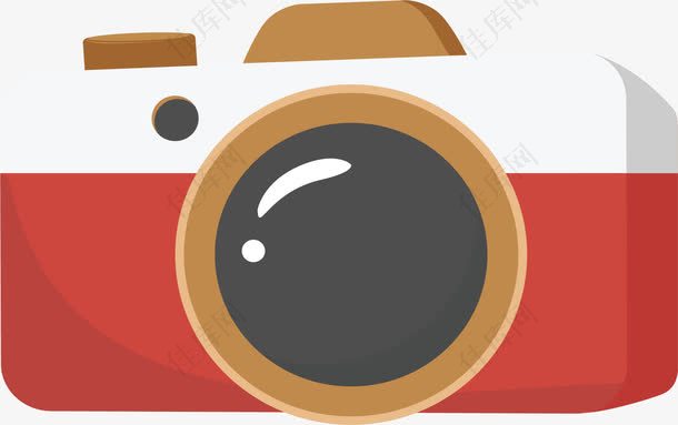 红白色旅游照相机