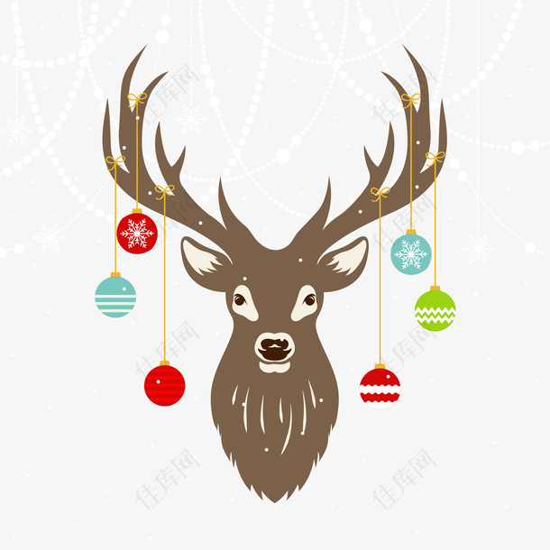 矢量圣诞节麋鹿插画