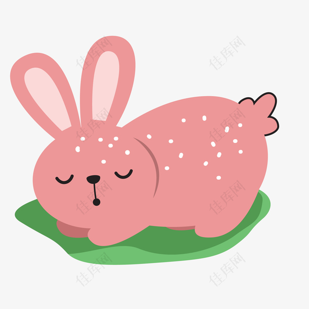 睡觉的可爱小兔子设计