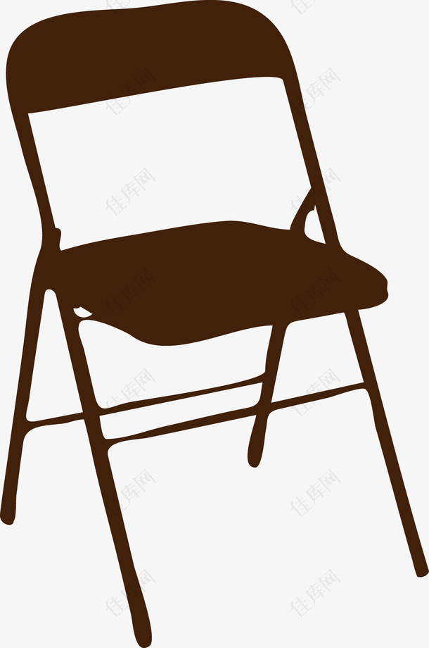 可折叠椅子剪影矢量图