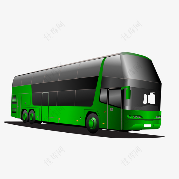 卡通绿色的大巴汽车设计