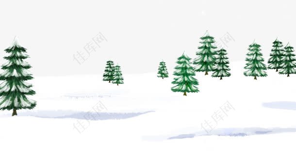雪地上的树