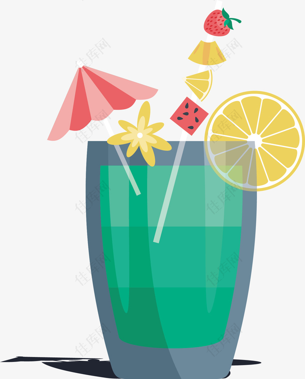 雨伞柚子果汁饮品