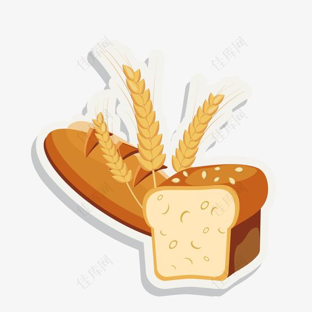 卡通面包吐司食物设计