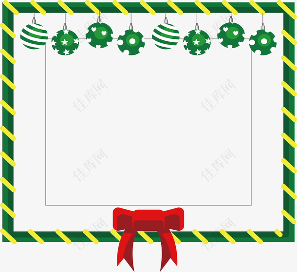 绿色条纹圣诞节边框