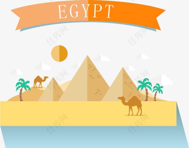 矢量埃及旅游设计素材