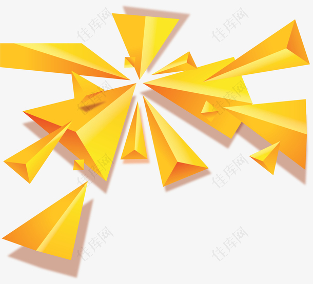 黄色几何三角花纹