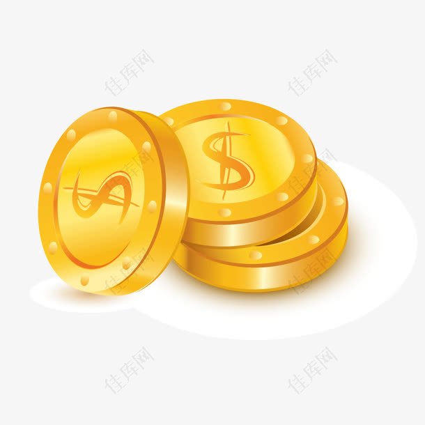 金黄色硬币金钱