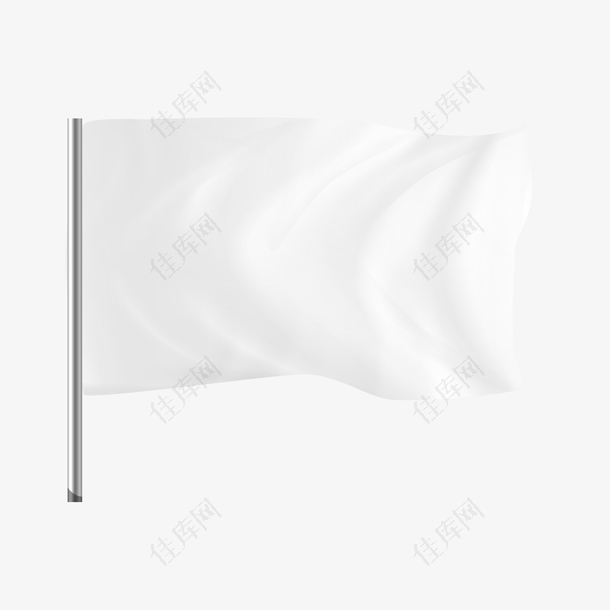 白色矢量质感旗帜