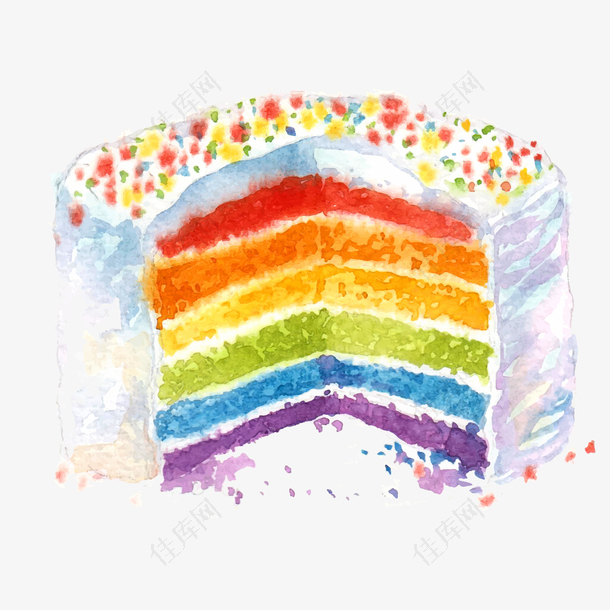 彩色的彩虹蛋糕设计