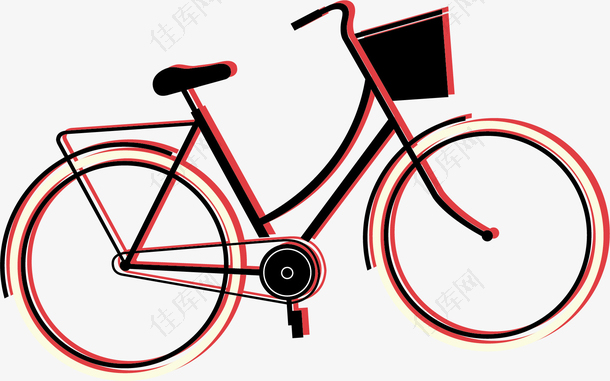 矢量图创意红色单车