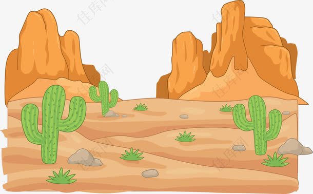 干枯沙漠岩石