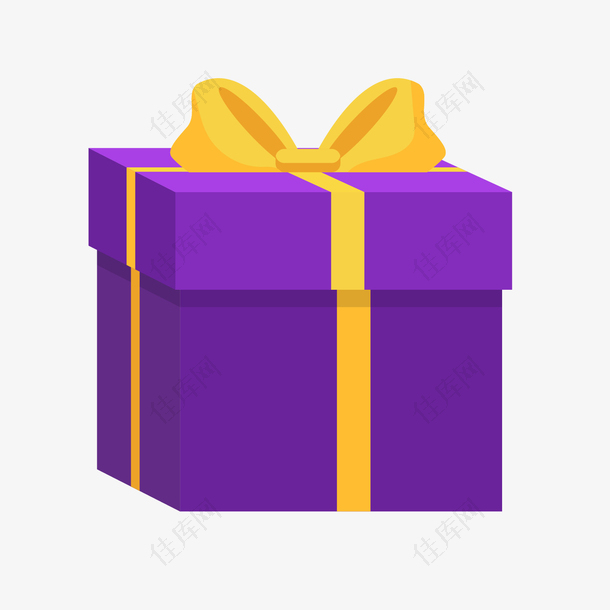 紫黄色卡通包装礼盒