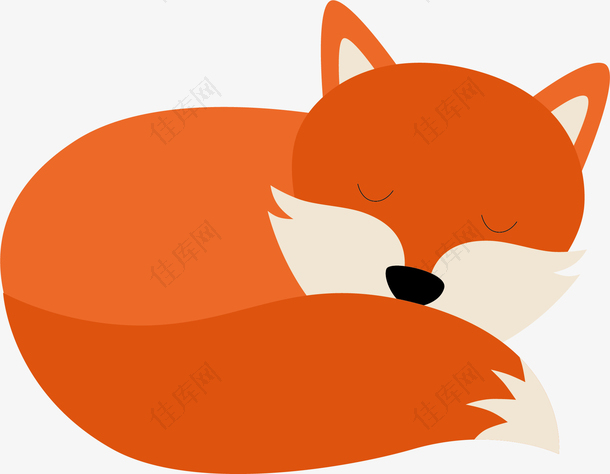 卧着的狐狸矢量图