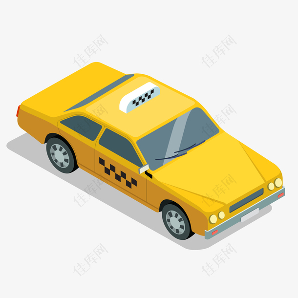 黄色出租车矢量素材