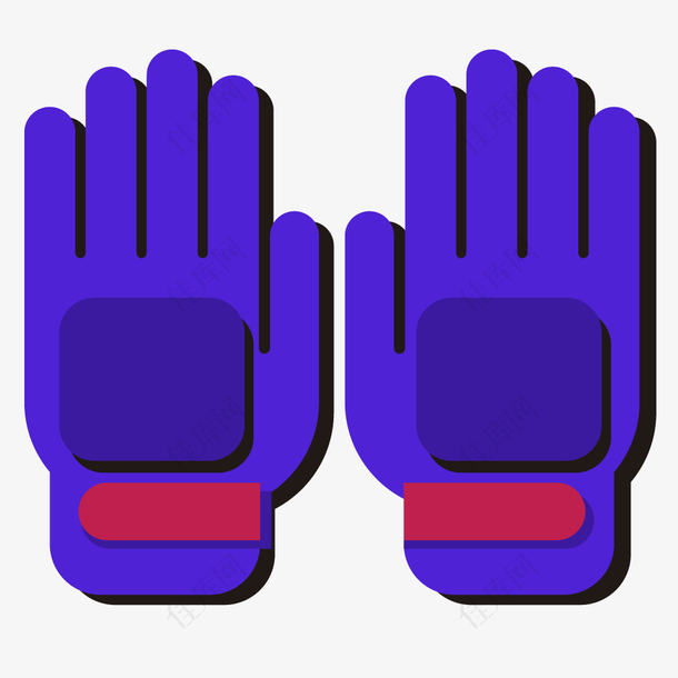 足球运动紫色守门员手套矢量素材