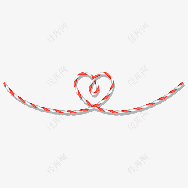 红灰色的心形结绳子