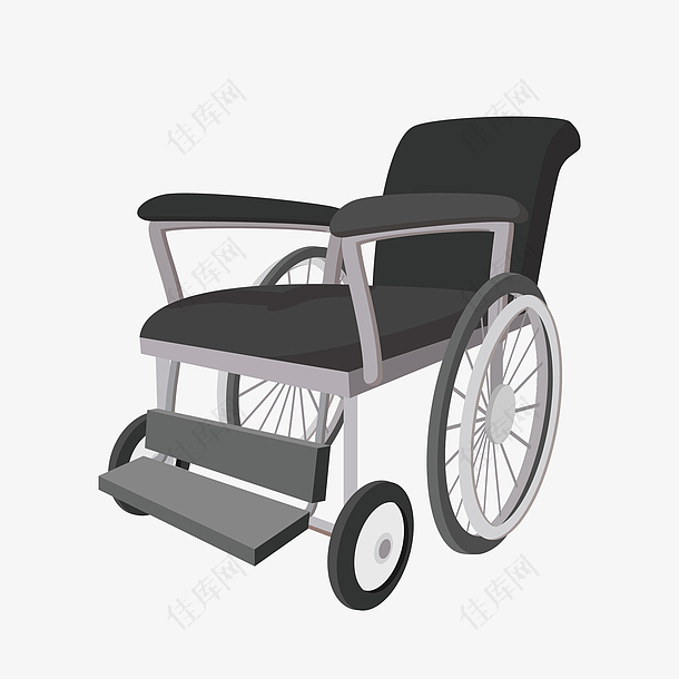 矢量卡通手绘医疗医学轮椅免抠图