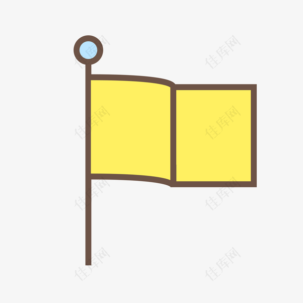 黄色手绘旗帜元素