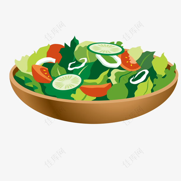 卡通蔬菜沙拉食物设计