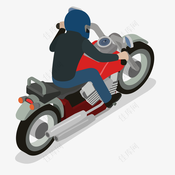 男孩骑摩托车奔驰素材