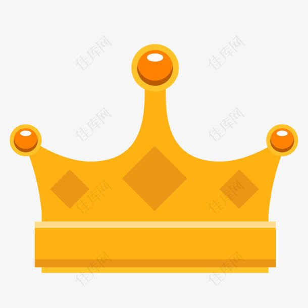 卡通扁平化金色的王冠