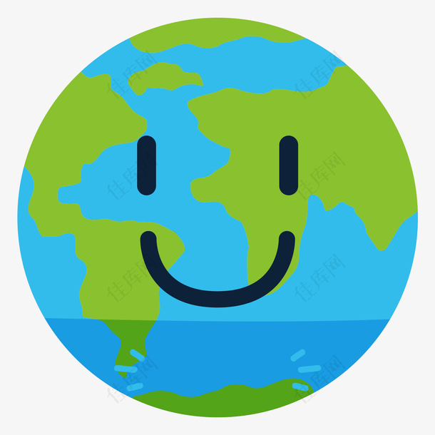 世界环境日微笑地球爱护插画