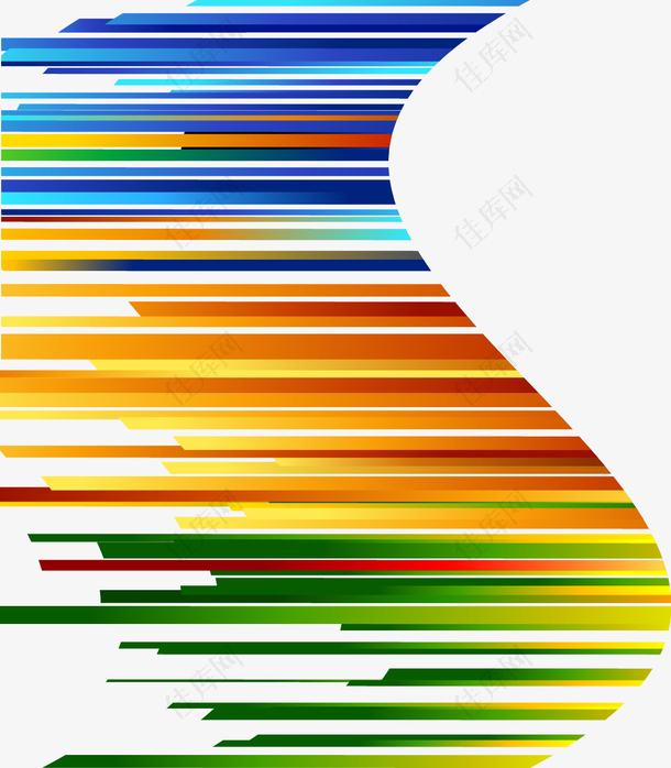 彩色流线型素材图案