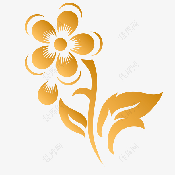 金色创意花朵元素