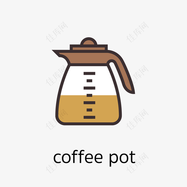 棕色可爱咖啡壶图标