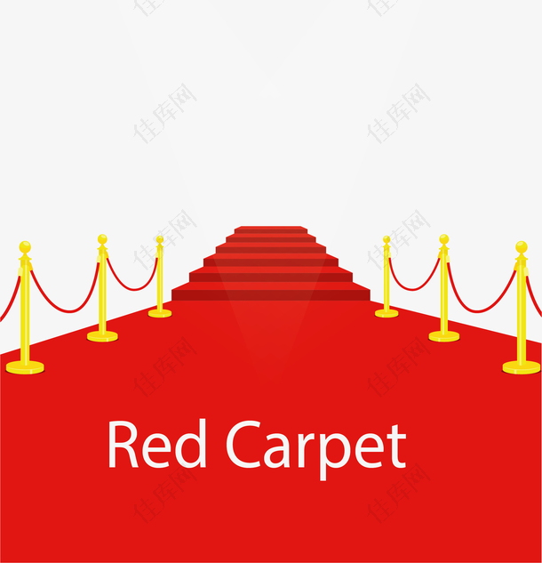 红色台阶走秀地毯