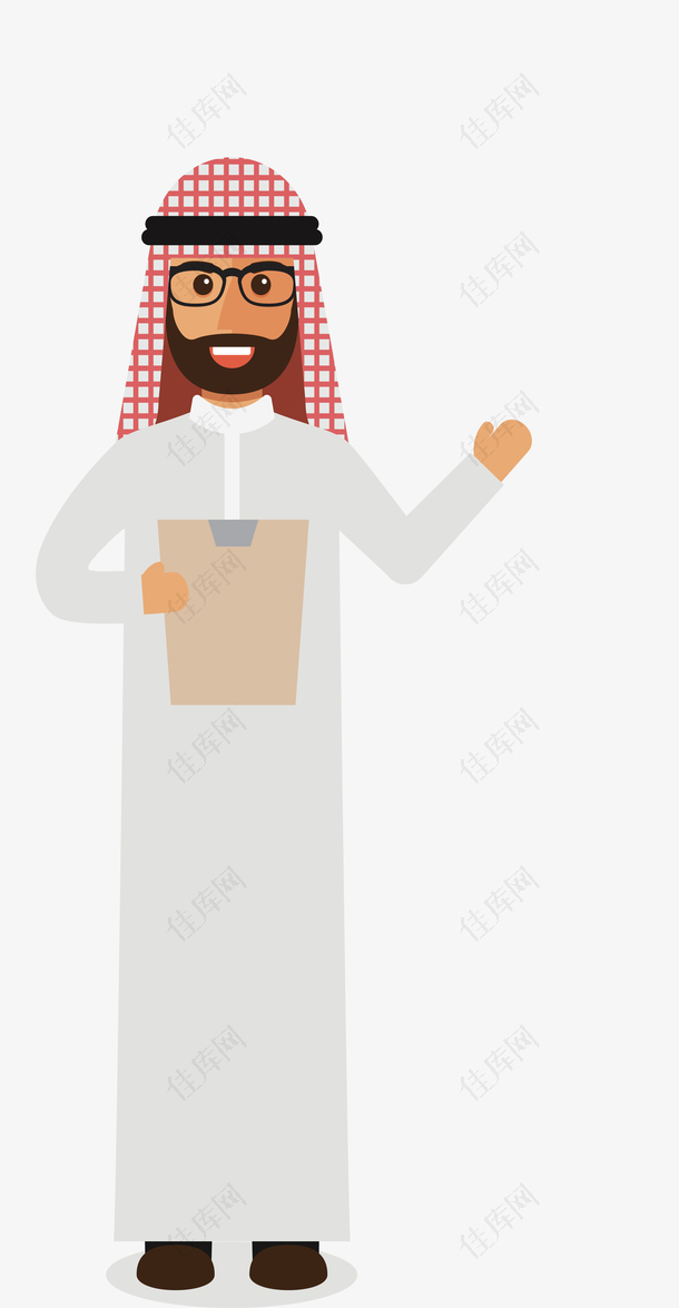 卡通阿拉伯商人插画
