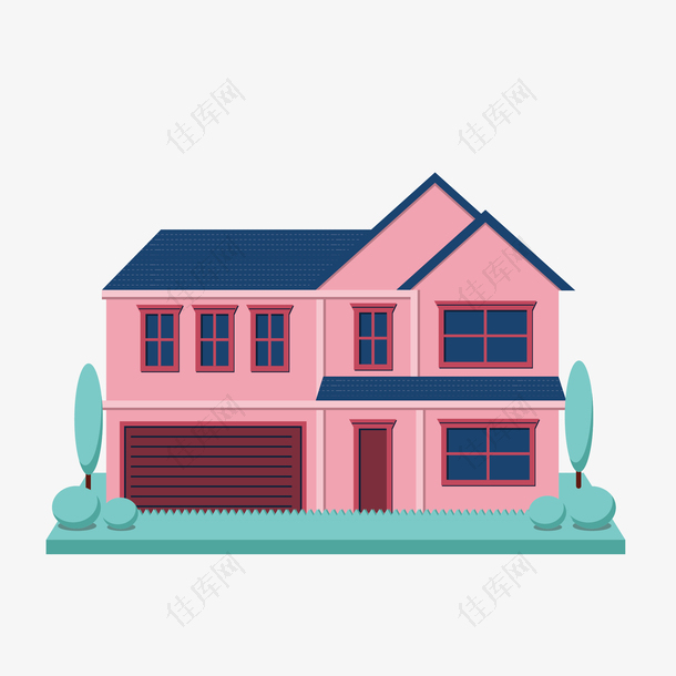 粉色可爱设计房屋